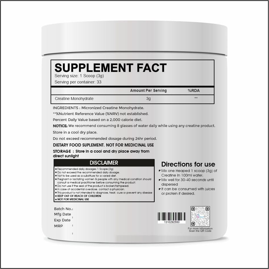 Supplement container with label showing 'Supplement Facts' and 'Directions for use'.