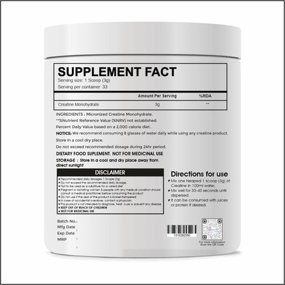Supplement container with label showing 'Supplement Facts' and 'Directions for use'.