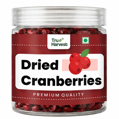 Tru Harvest Premium American Dried whole Cranberries | 150 g PET Jar | No Preservatives | No Artificial Colour | Rich in Antioxidants & Fiber | Ideal for Baking, oatmeal, Salads & Snacking |