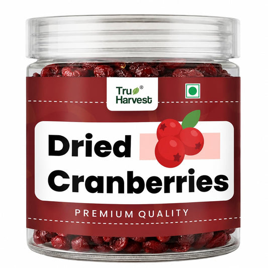 Tru Harvest Premium American Dried whole Cranberries | 150 g PET Jar | No Preservatives | No Artificial Colour | Rich in Antioxidants & Fiber | Ideal for Baking, oatmeal, Salads & Snacking |