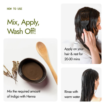 Kapiva Organic Henna & Indigo Powder | Natural Hair Colour | Prevents Dandruff | For Conditioned, Healthy Hair