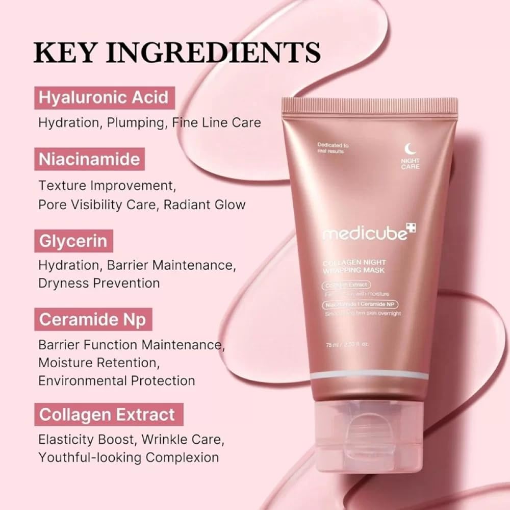 Medicube Collagen Night Wrapping Mask 75ml Overnight Sleeping Mask for Elasticity and Hydration