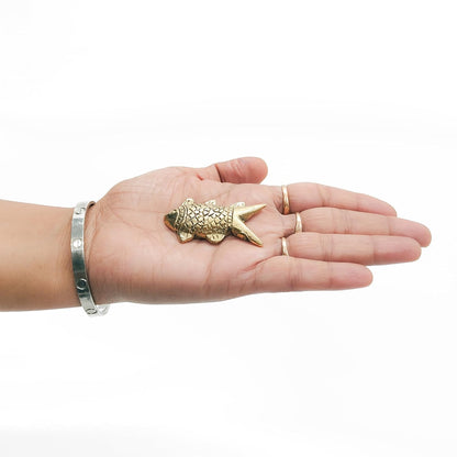 Brass Animal Fish Sculpture Statue Handcrafted Decorative Showpiece Idol for Home, Office Dcor (Length : 5cm Length | Weight : 25gm Approxe)