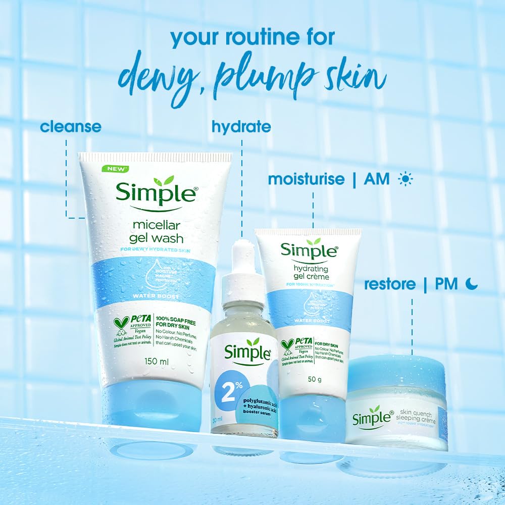 Simple skincare products with a blue grid background