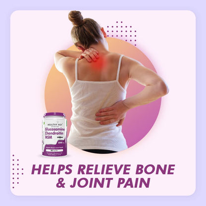 Zephivo HealthyHey Nutrition Glucosamine Chondroitin and MSM for Cartilage; Joint and Bone, 90 Capsules
