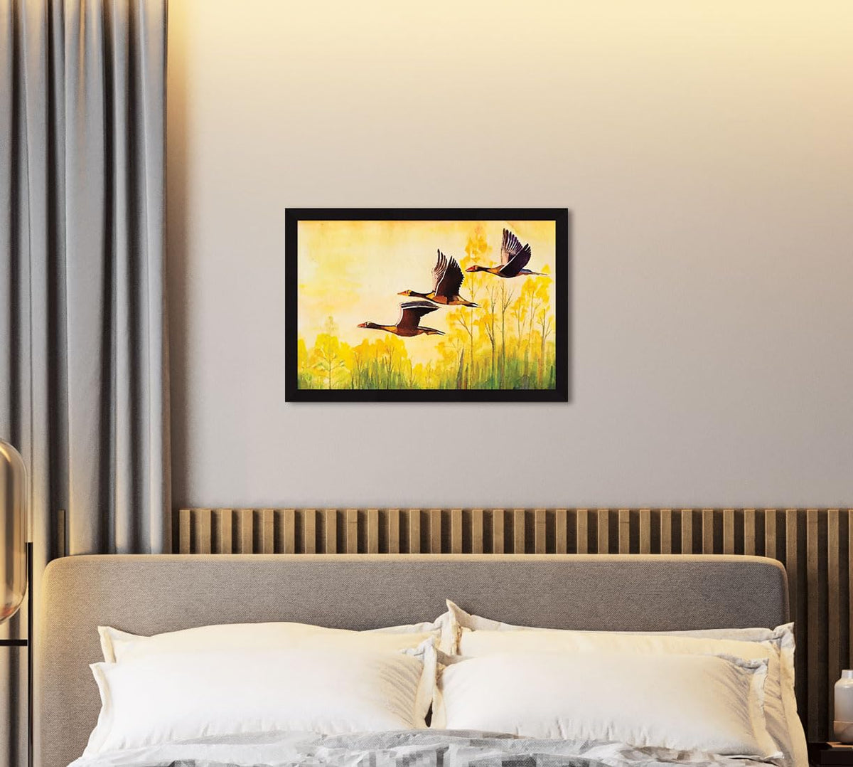 Birds Wall Decor Paintings with Frame for Home Decoration, Painting for Living Room - Framed Painting for Wall Decoration, 12.0 X 18.0 inches, Set Of 1