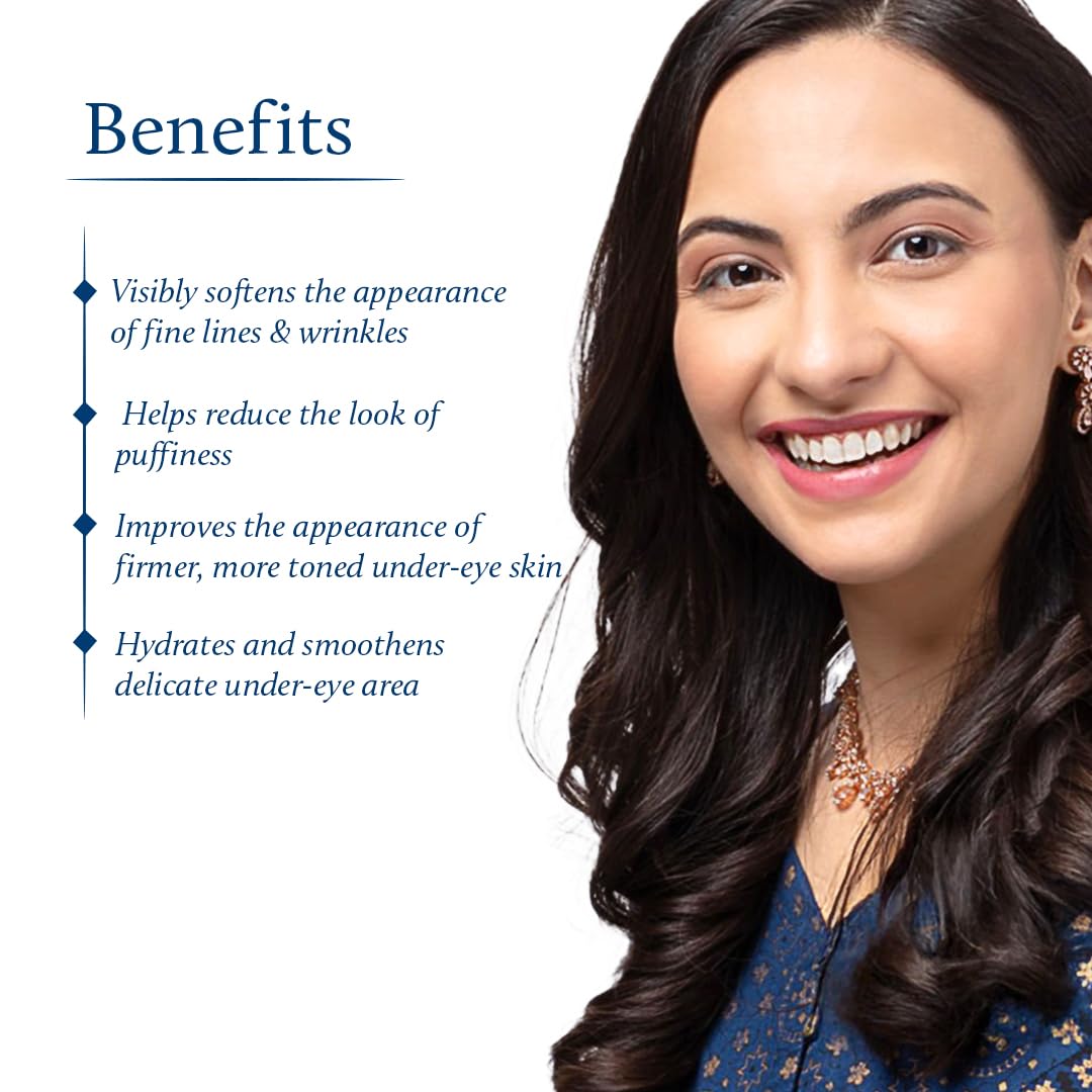 Blue Nectar Under Eye Serum with Plant Based Niacinamide from Potato Starch Papaya Dark Circles Serum with Advance Skin Firming Brightening Form (17 Herbs, 30ml)