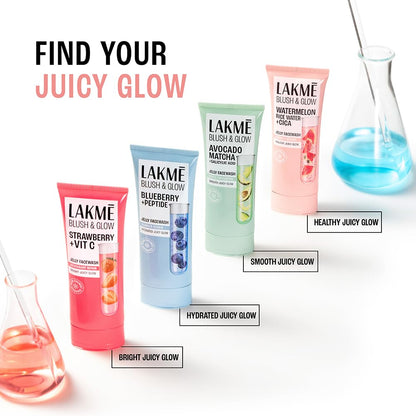 LAKME Blush & Glow, Gentle Jelly Face Wash, 100 g, for Fresh Visible Glow, with Avocado Matcha & Salicylic Acid, Unclogs Pores Effectively, Ideal for Oily & Combination Skin