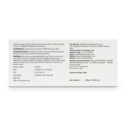Product label with text on a white background