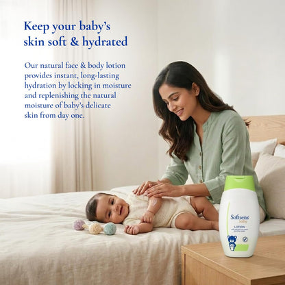 Softsens Baby Nourishing Lotion with Milk Cream & Shea Butter For Face & Body, Moisturizer for Kids 200ML (Pack of 1)