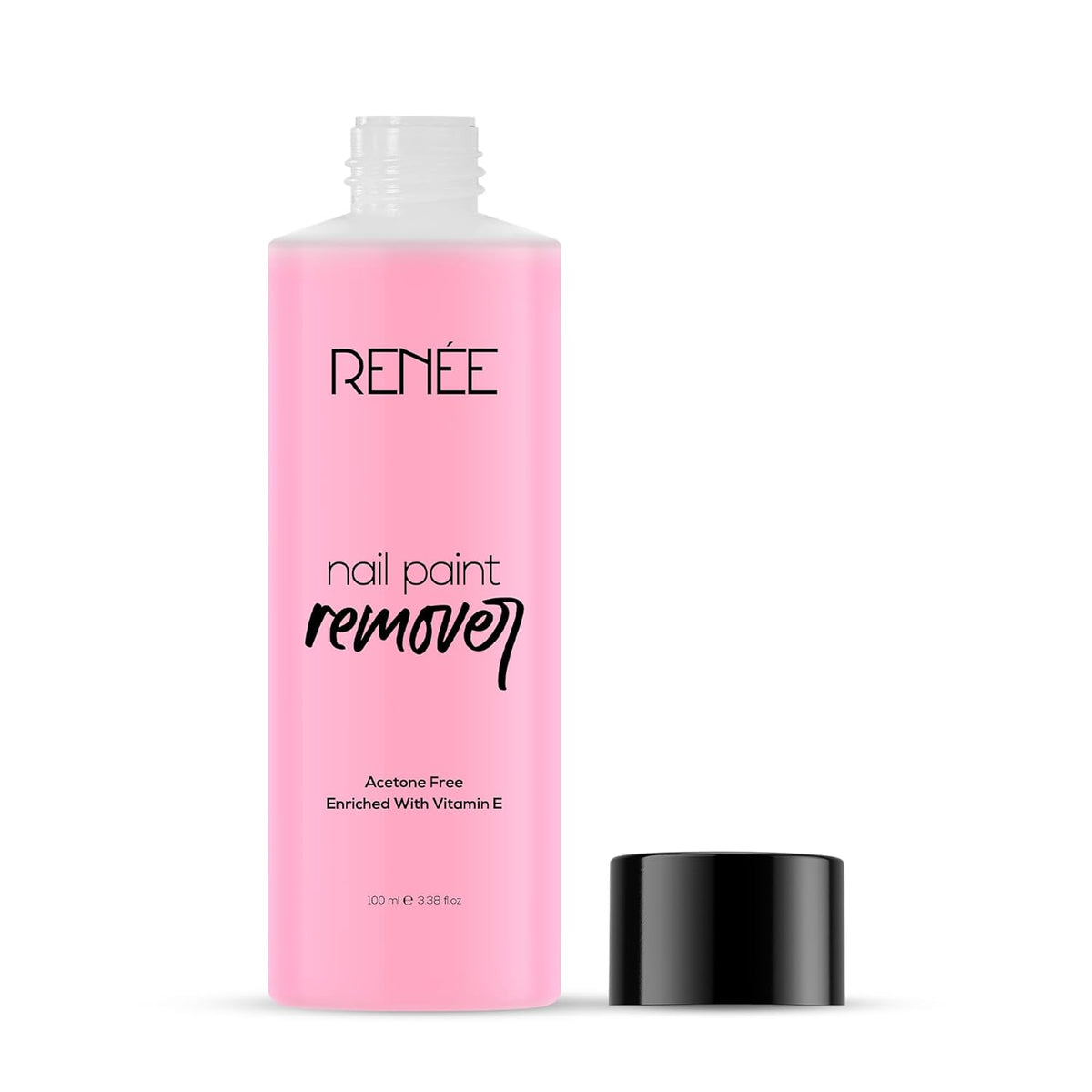 RENEE Nail Paint Remover, 100ml - Moisturizing, Acetone Free, with Vitamin E & Glycerin for Nourished, Stain Free Nails - Quick, Effective, Gentle Nail Polish Remover for All Types of Nail Polish