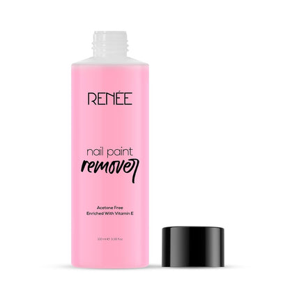 RENEE Nail Paint Remover, 100ml - Moisturizing, Acetone Free, with Vitamin E & Glycerin for Nourished, Stain Free Nails - Quick, Effective, Gentle Nail Polish Remover for All Types of Nail Polish