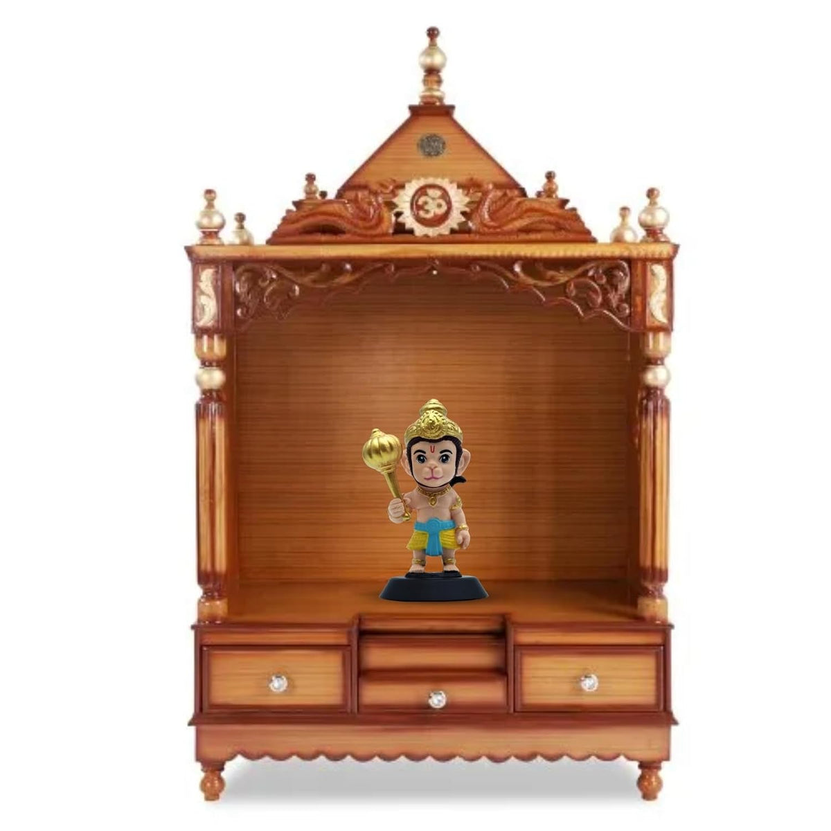 Hanuman Ji Figurine Showpiece for Car Dashboard, Home Office, Pooja Room | Bajrangbali Murti Statue for Hindu Temple, Spiritual Decor | Gift for Devotees