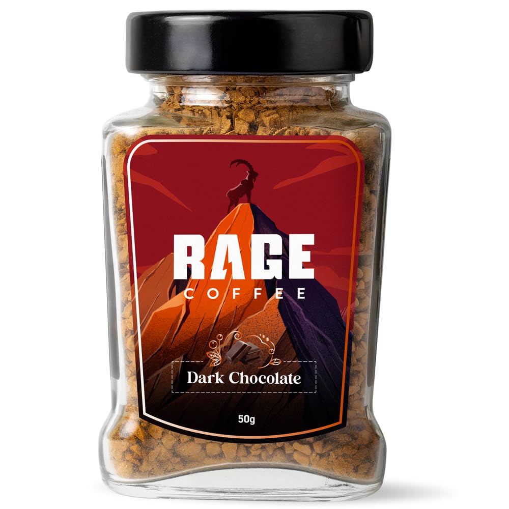 Rage Coffee Dark Chocolate Instant coffee - Premium Arabica Instant Coffee (Make Delicious Hot/Cold Coffee) - (DARK CHOCOLATE)