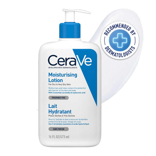 CeraVe moisturizing lotion bottle with pump on a white background