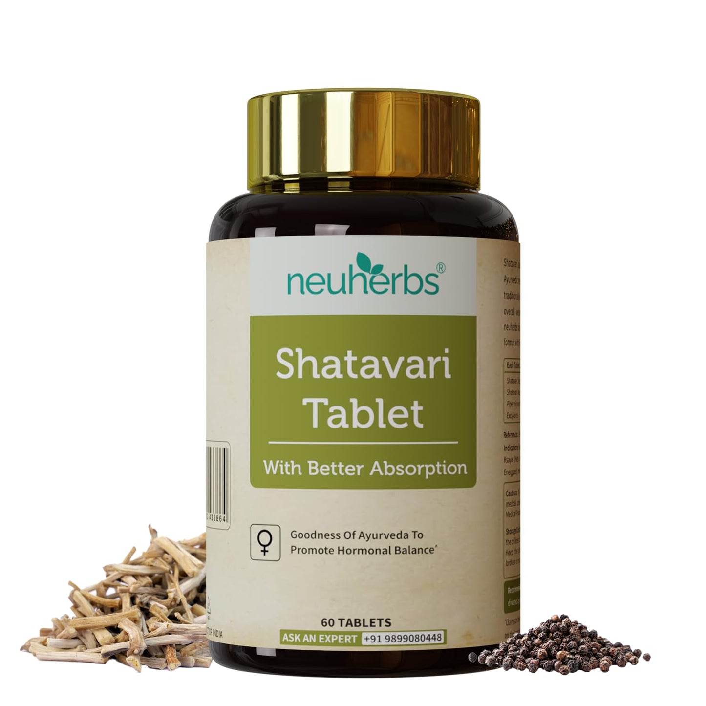Neuherbs Shatavari 60 Tablets | Boost Energy, Immunity & Maintain Women's Hormonal Balance | Supports Lactation | No Added Preservatives