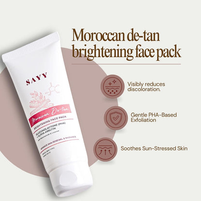 SAYY Moroccan DeTan Brightening Face Pack for Advance Skin Renewal Radiance Clay Mask