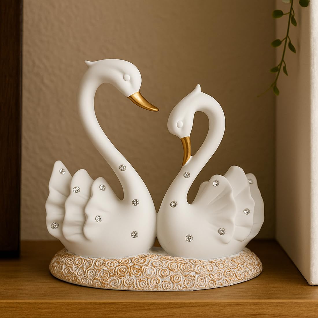 Ceramic Swan Statue for Home Decor - Aesthetic Showpiece - Decorative Sculpture for Home Decor & Office Decor - 16x9x18 CM