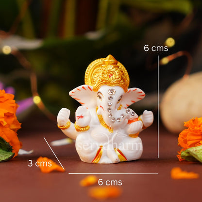 Ganesh Ji Murti 2.5" (Mangal Ganesh) Idol Statue Decorative Showpiece for Car Dashboard & Home Gifting, idol