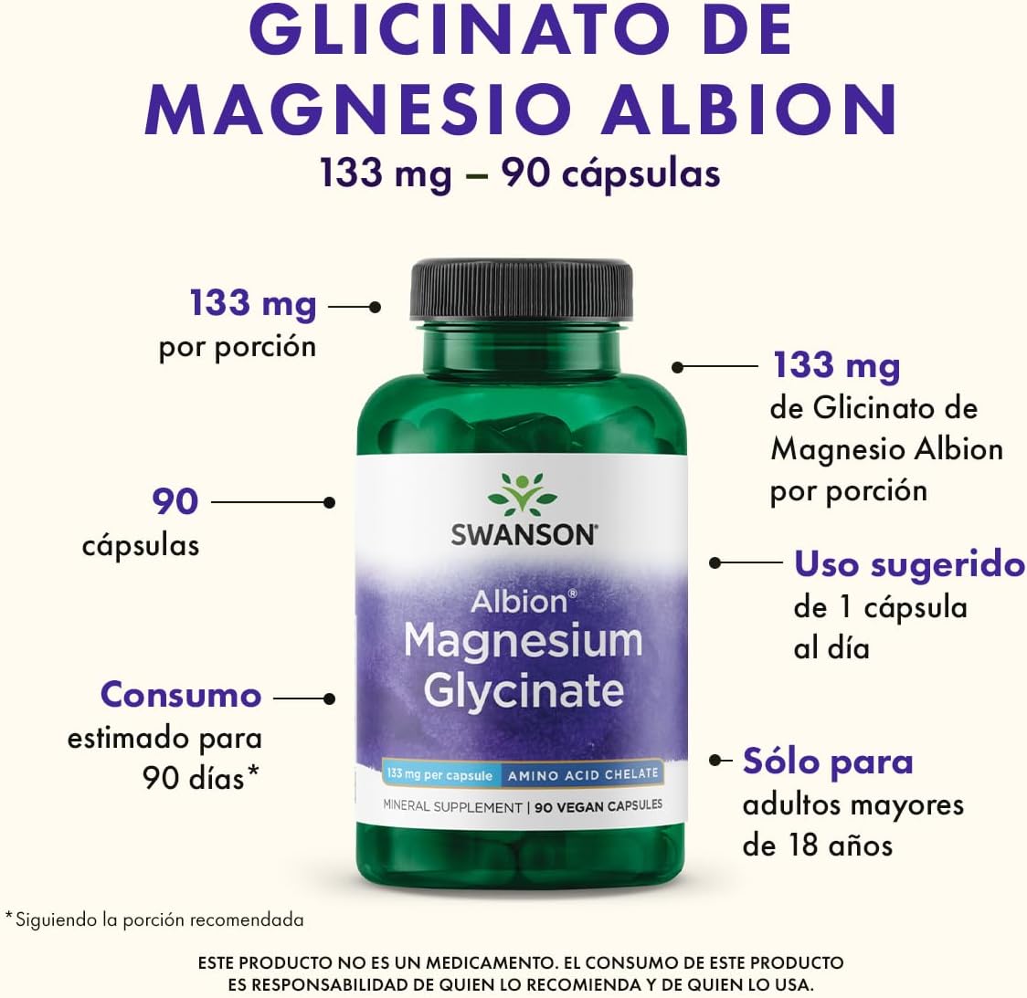 Albion Chelated Magnesium 133 mg 90 Caps