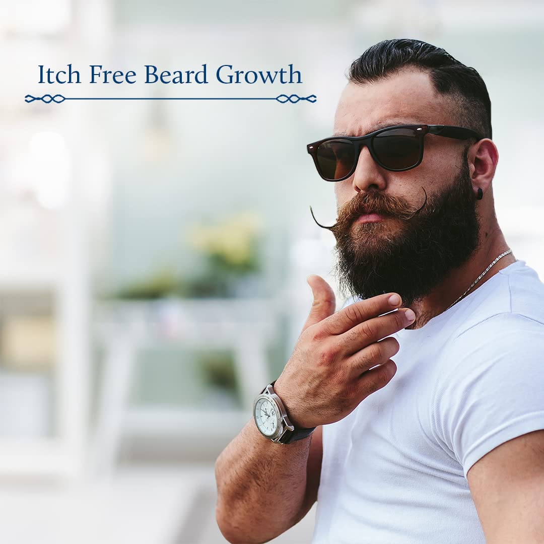 Blue Nectar Beard Oil for Men | Natural Beard & Moustache Growth Oil for Stronger, Fuller & Thicker Beard | Lightweight & Itch-Free Formula | Sandalwood & Orange Peel (10 Herbs, 30ml)