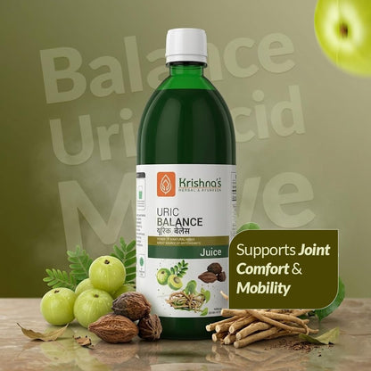 KRISHNA'S HERBAL & AYURVEDA Uric Balance Juice 1000 Ml | Balancing Uric Acid Naturally | Power Of Kutki, Adusa, Arand Mool & 6 More Herbs
