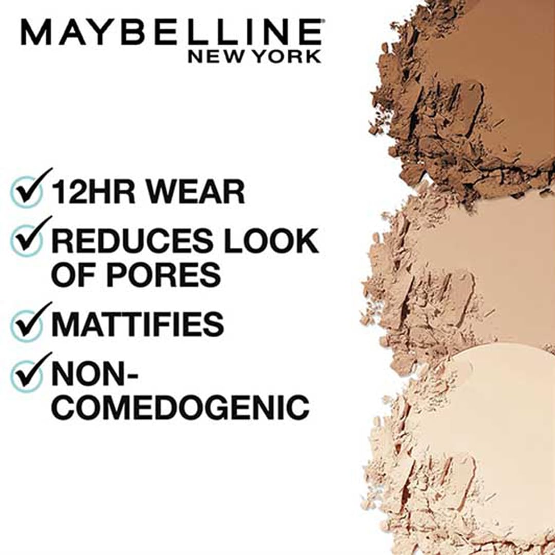 Maybelline New York Powder Foundation, Pressed Powder Compact, Mattifies Oily, Normal Skin, Incl. Mirror and Applicator, Fit Me, 235 Pure Beige, 8.5g