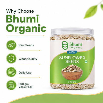 Bhumi Organic Premium Sunflower Seeds – 500GM