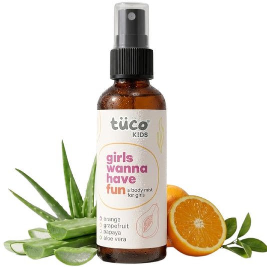 Tuco® Kids Natural Magic Mist for Girls Body Spray, 50ml | Gentle & Safe Perfume for Kids and Baby, Long Lasting with Mild & Delicate Fragrance, Papaya & Rose Water Extract