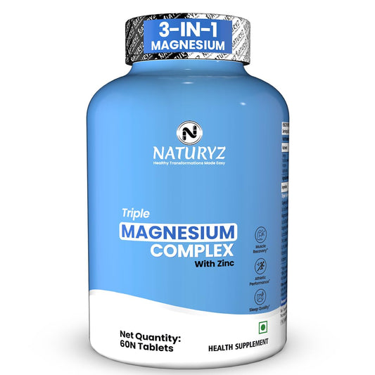 Naturyz 3-in-1 Magnesium supplement bottle on a white background