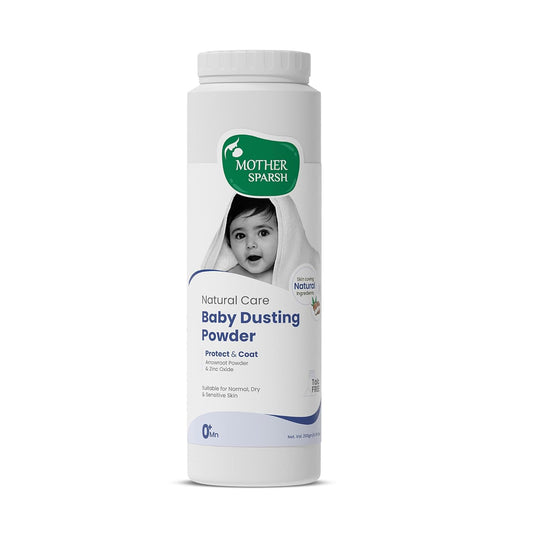 Mother Sparsh Natural Care Baby Dusting Powder-200g | Talc-Free Baby Powder with Arrowroot & Zinc Oxide | Suitable for Newborns Sensitive Skin | For All Skin Types