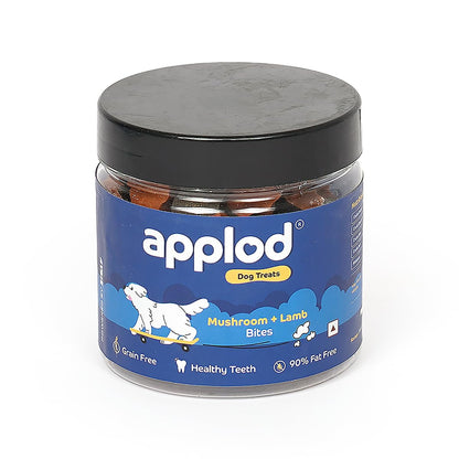 Applod Grain-Free Mushroom & Lamb Dog Treats for Puppies & Adult Dogs | Soft Easy-to-Digest Training Reward Snacks for Small Breeds | Healthy High-Protein Treats | 200g
