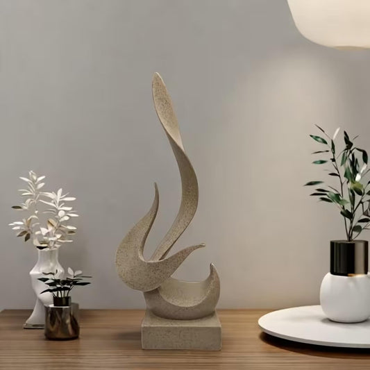 THE SACRED GIFTS Modern Fire Flame Abstract Sculpture Showpiece for Home Decor | Premium Resin Decorative Statue for Living Room, Office & Tabletop | Housewarming & Festival Gift