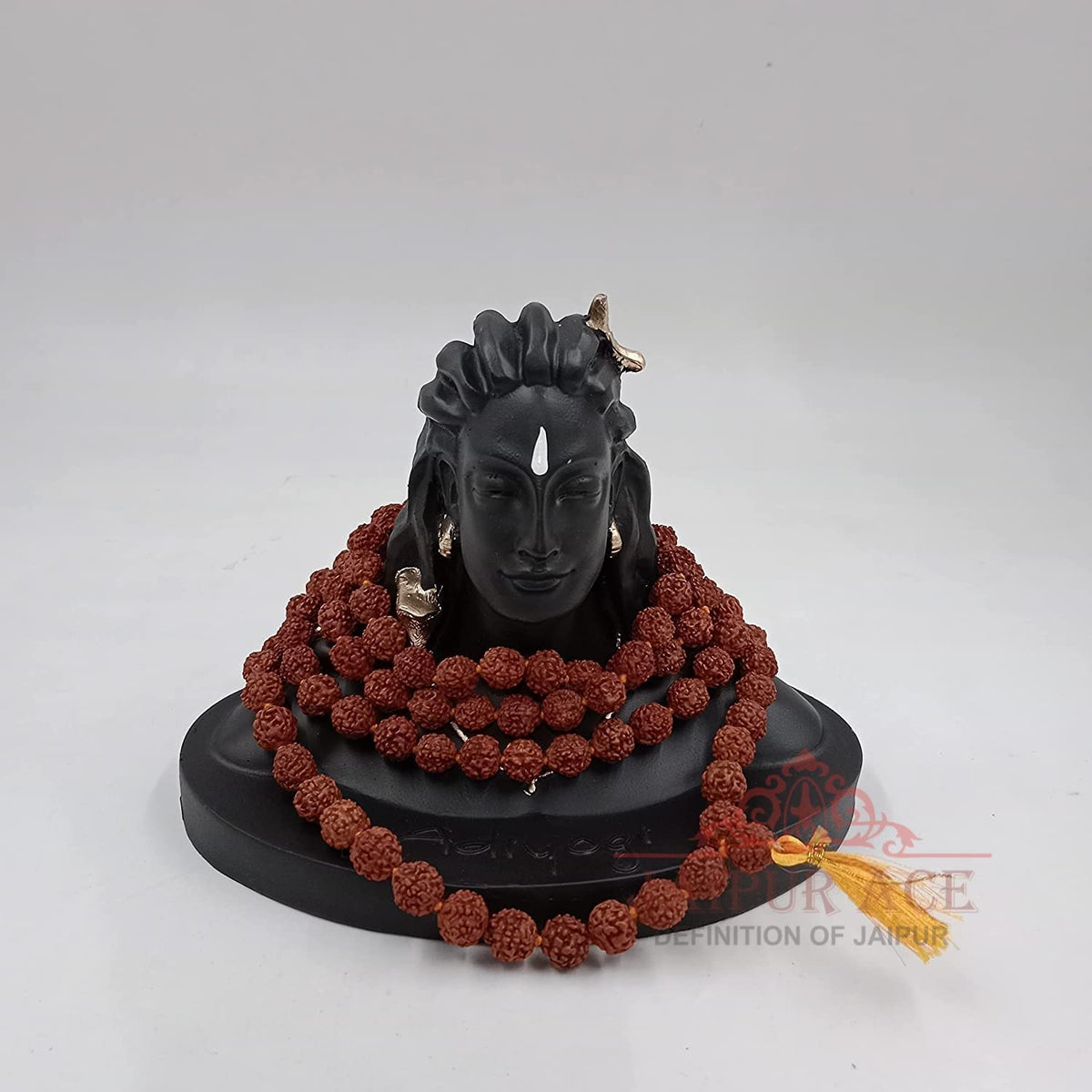 Adiyogi Shiva Statue for Car Dash Board, Pooja & Gift, Mahadev Murti, Idol, Lord Shankara Home Office Decor (Adiyogi with Rudraksha Mala), Resin