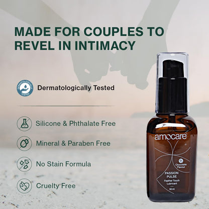 Amocare Long Lasting Lubricant Gel for Men & Women | Dermatologically Tested and pH balanced | Water-based, non-sticky, and no Nasties formula | Toy & Condom Compatible | Strawberry Flavour | 50 ml