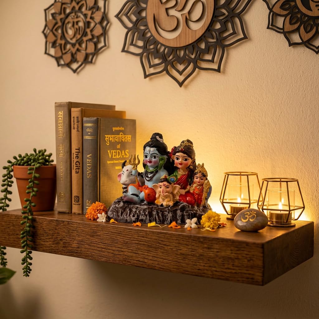 Shiv Parivar Idol for Home Decor | Shiva Family Murti for Puja Room, Temple Decoration, Spiritual Gift & Vastu Showpiece