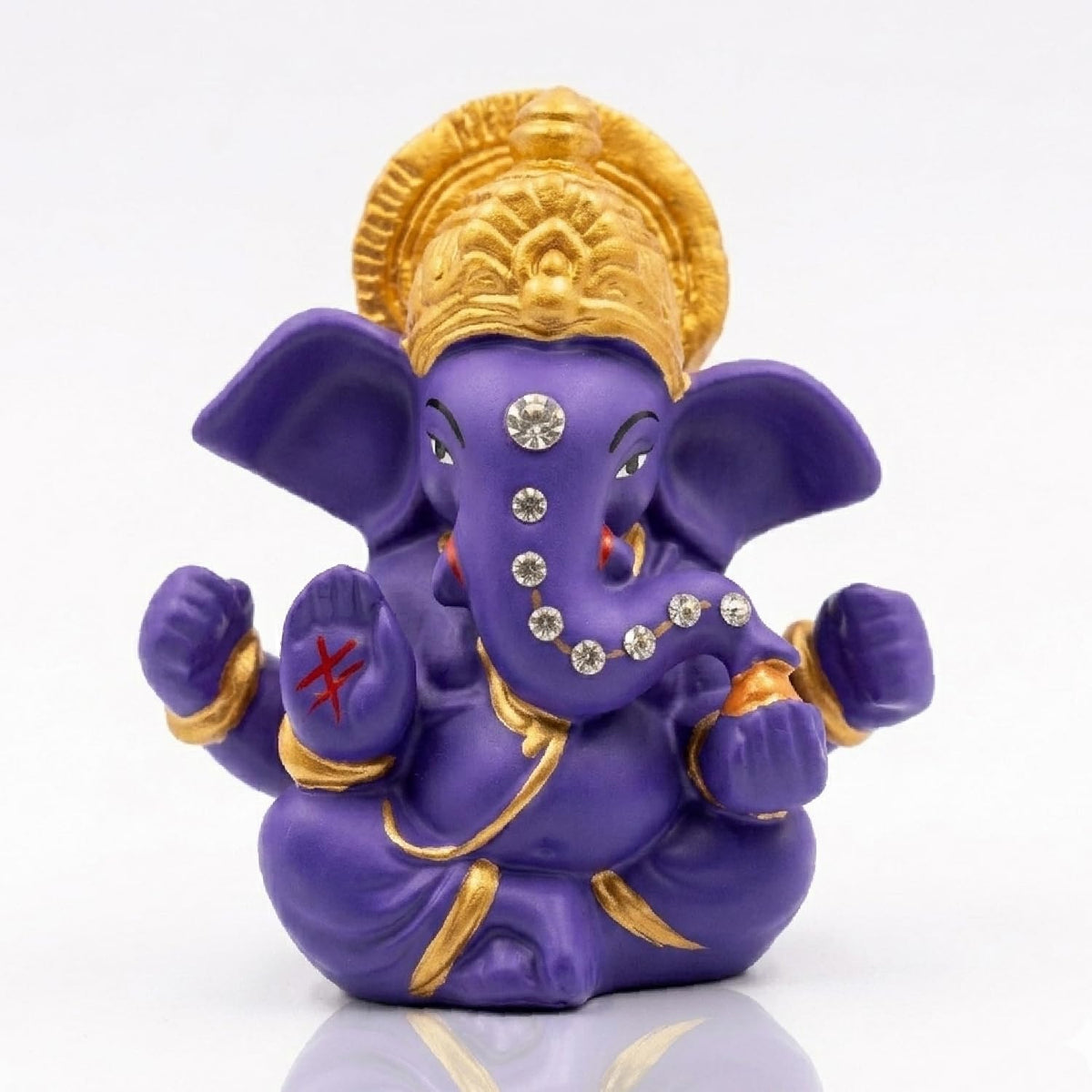 Ganesha Idol for Car Dashboard Ganesha Murti Ganpati Idol Home Decor Puja Lord Ganesh Statue Gift for Office for Office Desk Puja Room Figurine (Purple 3 inches)