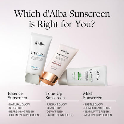 d'alba Piedmont Italian White Truffle Waterfull Tone-Up Sunscreen, Vegan Skincare, Tinted Moisturizer With Spf 50+ Pa++++, Glowy Sunscreen For Sensitive Skin - 50ml