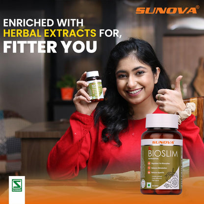 SUNOVA Bioslim Tablets - Fat Burner and Appetite Supressant for weight loss - Pack of 1