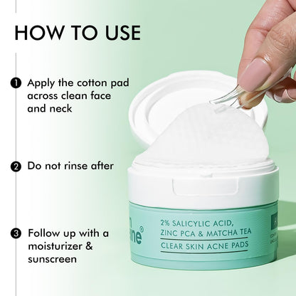 Cosmetic product with instructions on how to use it against a light green background