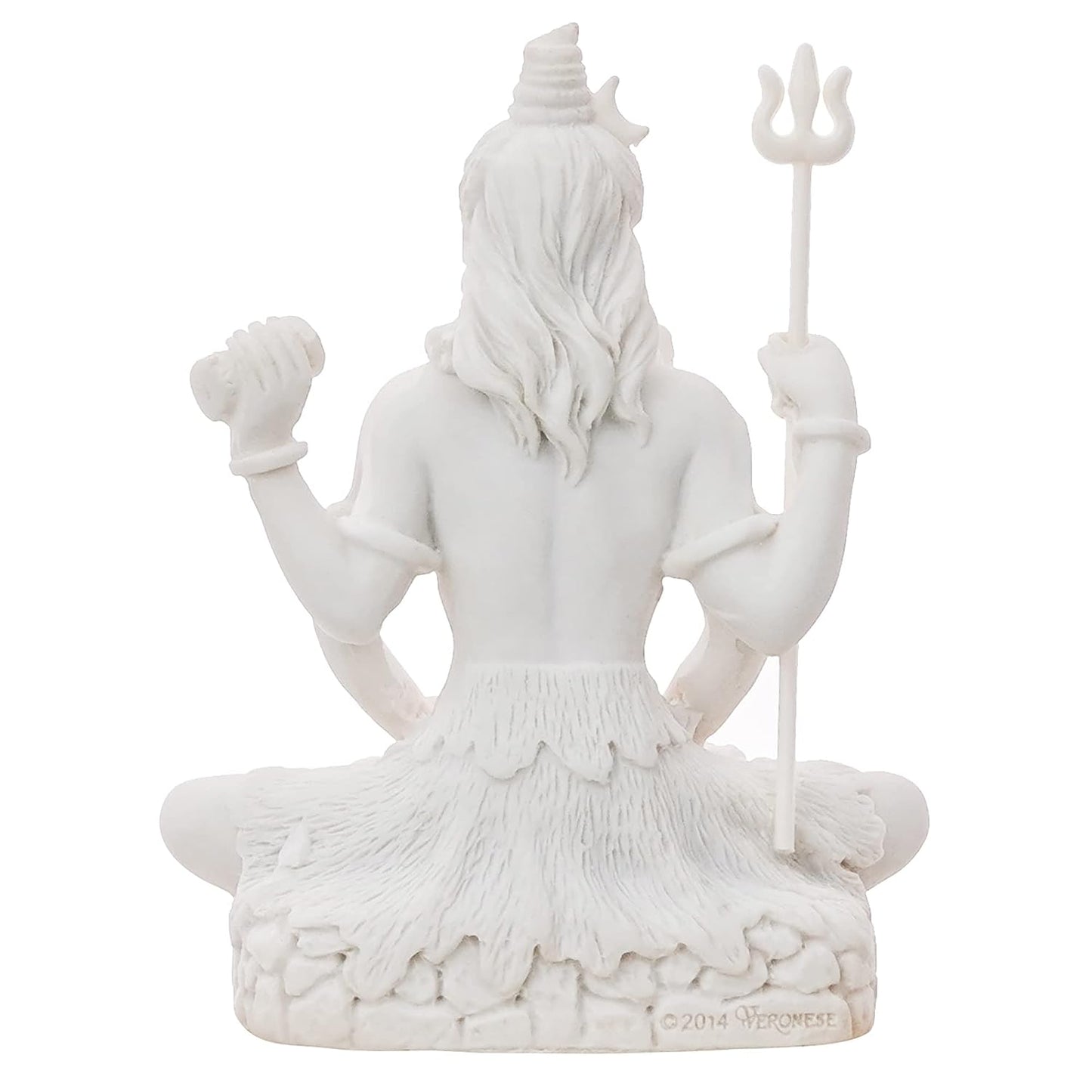 eCraftIndia White Resin Meditating Lord Shiva Statue | Lord Shiva Idol for Home Decor Pooja Room Office Car Dashboard | Shiv Murti | Shiv Idol Gift for Diwali Housewarming Maha Shivratri Birthday