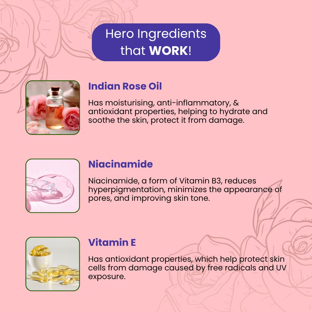 Product packaging with hero ingredients on a pink background