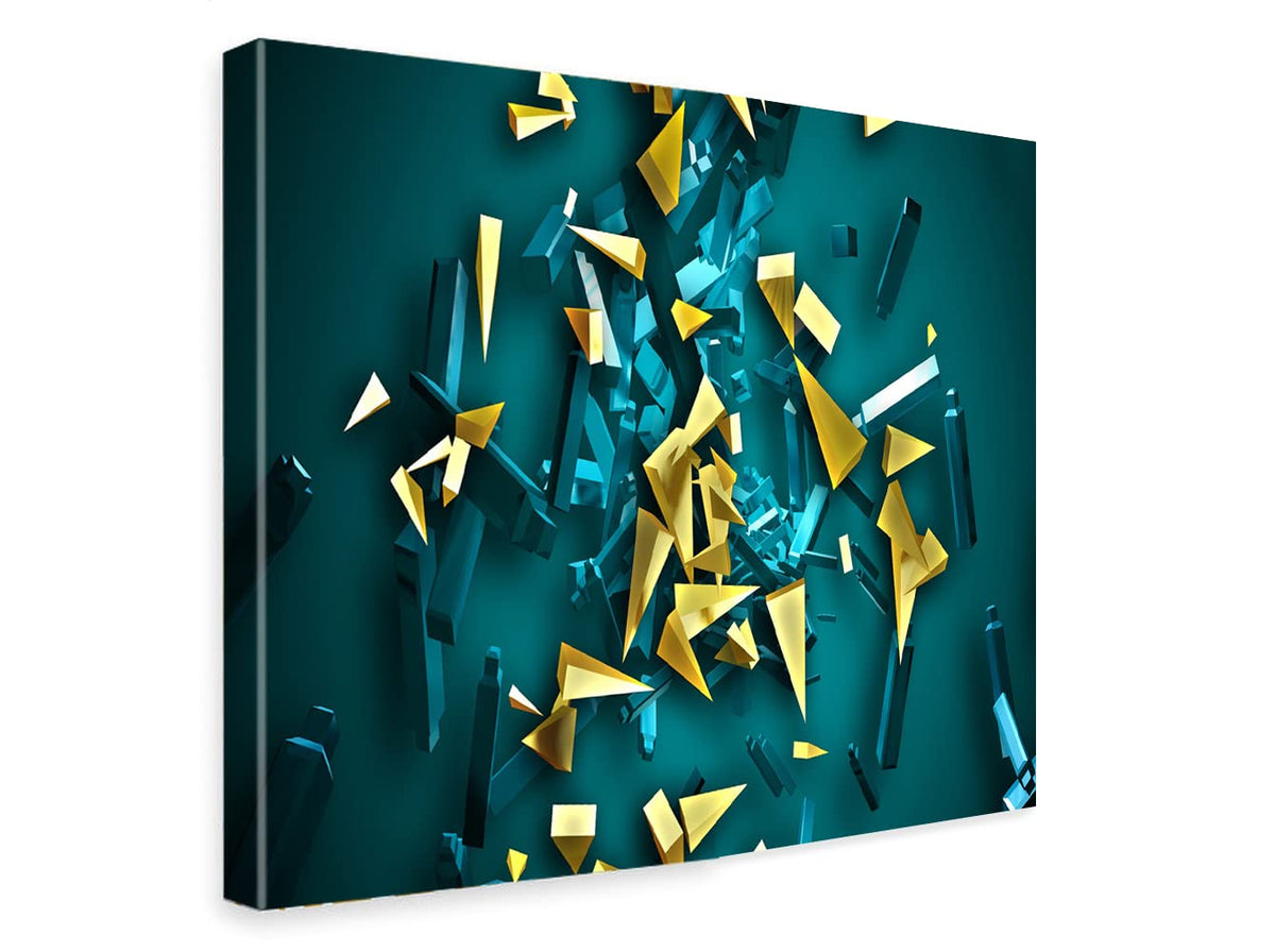 Printed Framed Canvas Painting for Home Decor Office Studio Wall Living Room Decoration (14x10inch Wrapped) - 3D-glass-