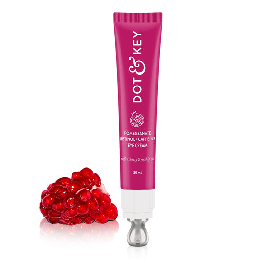 Zephivo Dot & Key Pomegranate Retinol + Caffeine Eye Cream | Smoothens Fine Line & Wrinkles | Fades Dark Circles | Locks Moisturizer to Prevent Dryness | Improves Skin Elacticity & Firmness | 20ml
