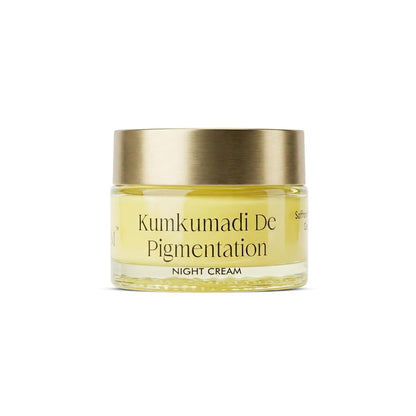 Vedicderm Kumkumadi De-Pigmentation Night Cream 50g | Goodness of Saffron & Ceramides | Reduces Dark Spots & Melasma | Enhances Brightening & Radiance | Sulfate & Paraben Free (Pack of 1)
