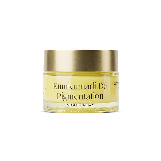 Vedicderm Kumkumadi De-Pigmentation Night Cream 50g | Goodness of Saffron & Ceramides | Reduces Dark Spots & Melasma | Enhances Brightening & Radiance | Sulfate & Paraben Free (Pack of 1)