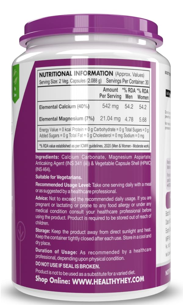Supplement container with purple label and nutritional information on a white background