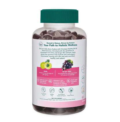 Himalaya Skin & Nail Health Gummies | Pack of 30 | For Healthy, Glowing, Youthful Skin & Nails | With 5 essential Vitamins|Gelatin-free Fruit based Gummies | 100% Vegetarian