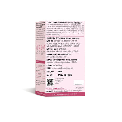 Zandu Calming & Refreshing Herbal Infusion: 1st Ayurvedic Iced Herbal Tea With Taste & Health Benefits | Reduces Fatigue, Improves Skin Health & Promotes Digestion (25 Tea bags)