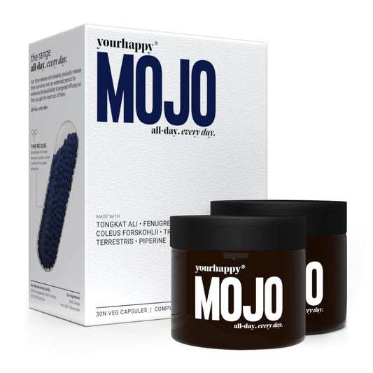 YourHappyLife MOJO Testosterone Supplement for Men with Premium Natural Stamina Amplifier and Fenugreek, L-Arginine & Tribulus for Performance Support, Muscle Recovery & Stamina (30 X 2 Capsules)